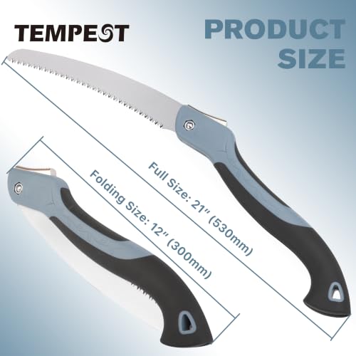 TEMPEST 10" Folding Hand Saw, Triple-Cut Razor Teeth Pruning Saw with SK5 Steel Blade, Non-Slip Handle Wood Pruning Saw for Tree Trimming, Gardening, Camping,Bushcraft & Outdoor Survival - Image 2