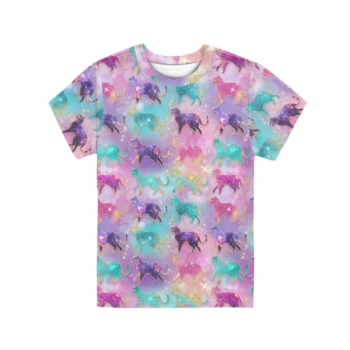 Image of ENLACHIC Girls Teens Pink Flamingo Printed Summer Short Sleeve T-Shirts Cute 3-16 Years