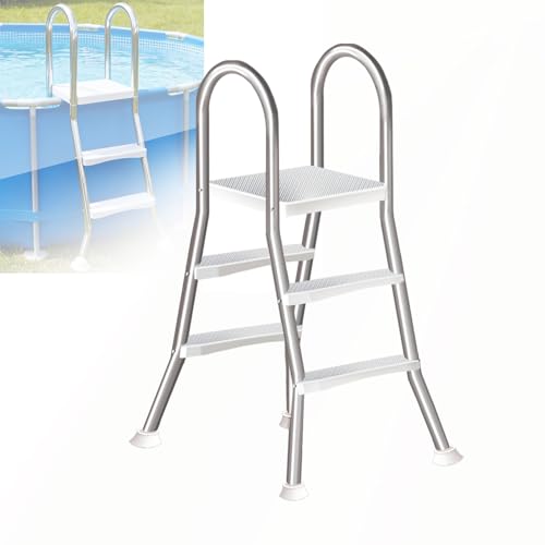 Escalera para piscina elevada acero inoxidable 33 in miniatura 1