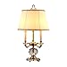 Lampka nocna 25.6"H Kryształowy Lampa Stołowa Retro Luksusowa Świecznik Lampa stołowa z beżową tkaniną odcień dekoracyjne stolika nocna lampa biurkowa do sypialni Lampa stołowa