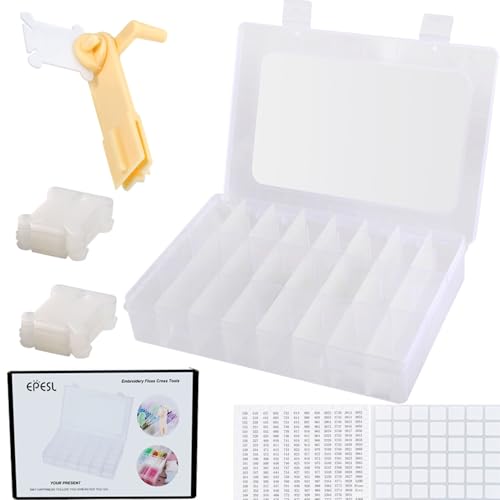 Embroidery Floss Organizer, Cross Stitch Thread Storage Box Tools - Bobbin Winder, 1 Removable...