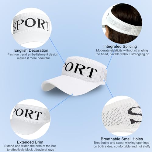 ZHAOCAI Visor Cap für Damen Herren 2 Stück Unisex Sonnenkappe Atmungsaktiv und Schweißabsorbierend Sommer Sonnenvisier Golf Tenniskappe für Golf Baseball Tennis Radfahren Outdoor