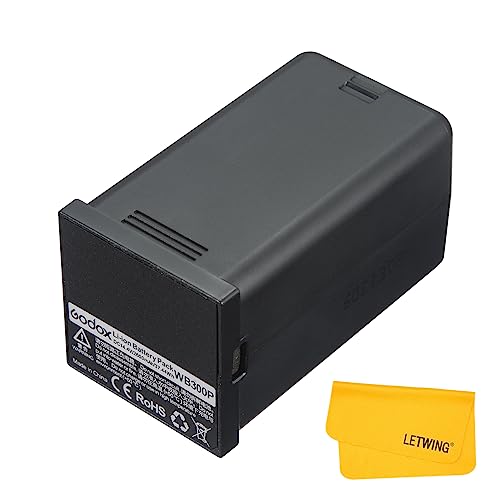 GODOX WB300P Lithium Battery Pack Suitable AD300 Pro Strobe Light, DC 14.4V 37.44Wh 2600mAh High Performance Replacement Battery, Meet Your Photography Requirement