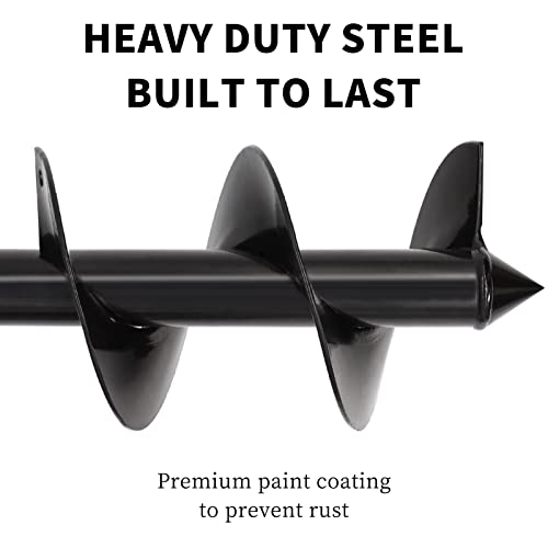 Auger Drill Bit 4X12Inch Garden Plant Flower Bulb Auger Spiral Hole Drill Rapid Planter Earth Auger Bit Post Or Umbrella Hole Digger For 3/8" Hex Drive Drill #TOP2