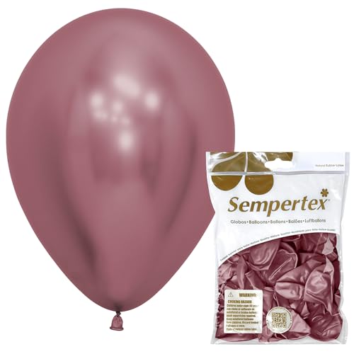 Sempertex Round Reflex Pink Balloons 11 Inch 25Pcs Elegant Latex Balloons for Birthday Decorations Wedding Graduation Baby Shower Anniversary Bridal Shower Party Celebrations