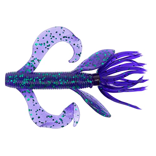 Yamamoto 4 KREATURE June Bug Purple W/Emerald Flake (7 Pack)