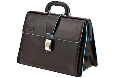 Una chiusura Piquadro Blue Square Borsa Dottore, Pelle, Mogano, 36 cm