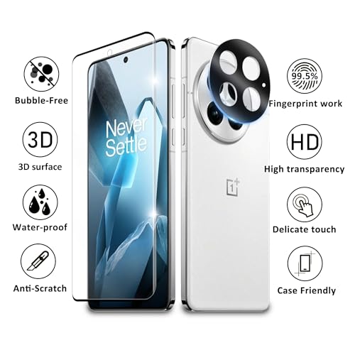 WILLONE 2+2 Pcs OnePlus 13 Screen Protector, Tempered Glass + Camera Lens Protector, 9H Hardness, Strong Anti-Fingerprint, Bubble Free, Fingerprint ID Compatible, For OnePlus 13 5G by WILLONE - Image 8