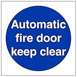 V Safety 自動防火扉 キープ クリア 必須サイン - 100mm x 100mm - 1mm 硬質プラスチック