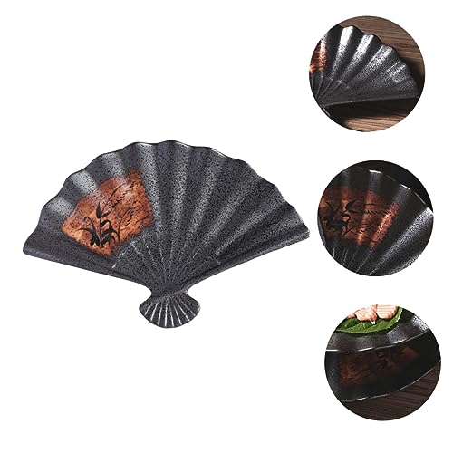 Plato de sushi estilo japonés cerámico negro miniatura 7