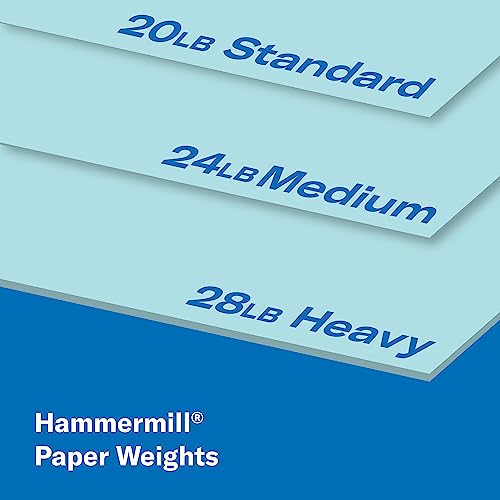 Image of Hammermill Colored Paper, 20 lb Blue Printer Paper, 8.5 x 11-3 Ream (1,500 Sheets) - Made in the USA, Pastel Paper