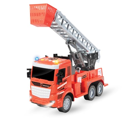 Image of Amazon Brand - Jam & Honey Bump and Go Trucks for Kids | Fire Truck for Kids for Age 3+ Years | Red