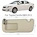Pair of Left and Right Beige Sun Visors with Clips for Toyota Corolla 2009 2010 2011 2012 2013 with Vanity Mirror OEM Replace# 74320-02711-E0