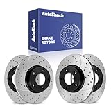 AutoShack Front & Rear Drilled & Slotted Brake Rotors | Replacement for 2004-2013 Mazda 3 2010 Mazda 3 Sport 2.3L 2.5L FWD | E-Coated | 4-PC Set | ShadowGuard