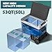 EUHOMY 12 Volt Refrigerator, 53QT(50L) Electric Cooler, Portable Freezer 12V/24V DC 100-240V AC, 12V Fridge -4℉~68℉, 12V Cooler with Wheels & 2 Baskets for Travel, Truck, Boat, Camping