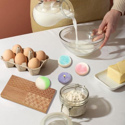 Molde de madera con relieve de hojas onduladas para repostería casera 7