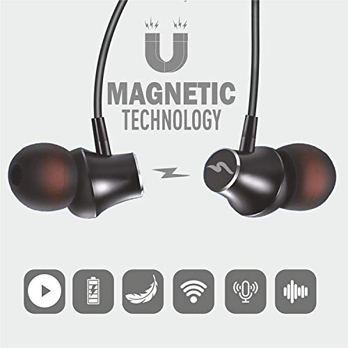Image of UBON Bt-5100 Bass Factory Bluetooth Wireless in Ear Earphones with Mic with Hi-Fi Sound & Bass, Up to 10 Hours Playtime, 10Mm Driver & Magnetic, V5.0 (Black)