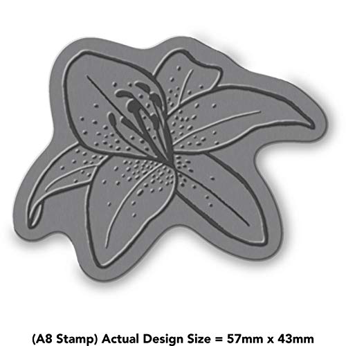 'Lily Flower' Rubber Stamp - Unmounted Design for Crafting & Scrapbooking, A8 (RS00021066)