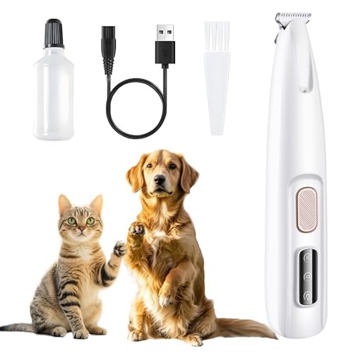 Image of Upgraded Dog Paw Trimmer Electric, Pet Paw Trimmer with LED Light Waterproof, Pet Feet Hair Clipper Cordless Low Noise Rechargeable, Grooming Shaver for Dogs & Cats Eyes Face Ears Rump Hair | Dog Paw Trimmer with LED Light, Grooming Shaver for Pet Feet Eyes Face Ears Rump Hair, USB Rechargeable, Waterproof, Quiet