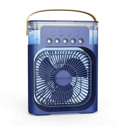Image of Drumstone (𝐒𝐩𝐞𝐜𝐢𝐚𝐥 𝟐𝟎 𝐘𝐞𝐚𝐫𝐬 𝐖𝐚𝐫𝐫𝐚𝐧𝐭𝐲) Arctic Breeze Mini Air Cooler USB Fan with Mist, LED Light & 3 Speed Cooling for Desk, Bedroom & Personal Use