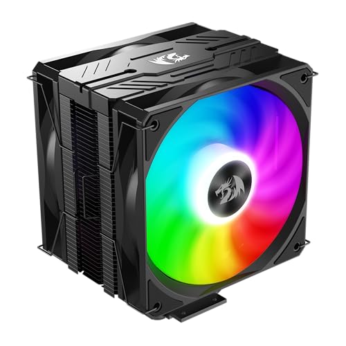 Image of Redragon - CC-2177 - Agent Air CPU Cooler - Mighty 260w TDP - All-Black 5 Copper Heat Pipes - Dual-Tower CPU Cooler with ARGB Dual Fans - Support Platform LGA 1700 /1200 /115X /1366AMD AM5 /AM4