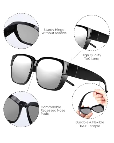 Over Glasses Sunglasses for Men Women, Fit Over Sunglasses Polarized UV400 Protection Sunglasses Over Glasses4