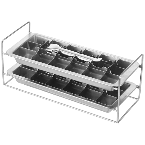 Set de bandejas para cubitos de hielo de acero inoxidable miniatura 6