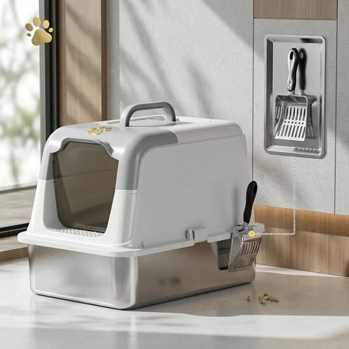 Maison de toilette chat design blanc pour salon moderne