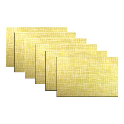 Panda Palm Thicken Placemats Set Of 6 Vinyl Heat-Resistant Table Mats Washable Plastic Placemats For Dining Table (Gold) #TOP10