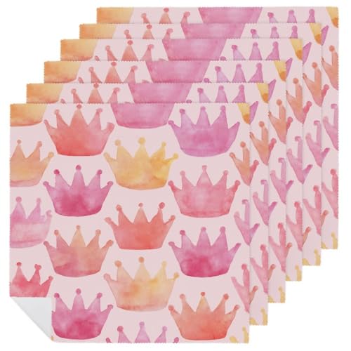 Set de 6 servilletas de tela cuadradas blancas con patrón floral miniatura 1