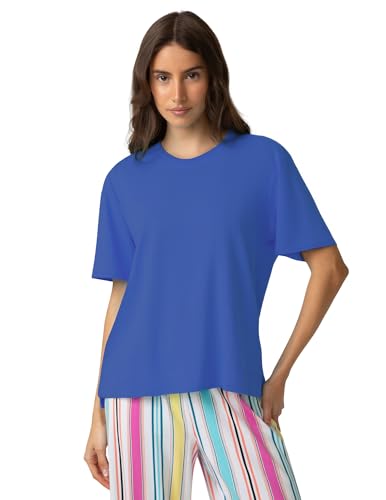 Image of HUE Women's Summer Vacation Pajama Separates, Soft, Whimsical Print Pjs with Tropical Beach Themes, Flip Flops, Cocktails