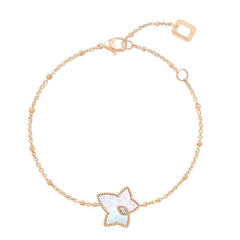 LOLA ROSE Exquisite Malachite Bead Bracelet - Adjustable Long Chain, Unique Octagon Design with Synthetic Cubic Zirconia LR80040