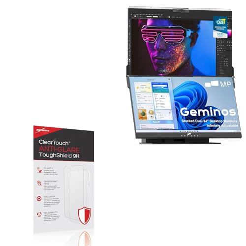 BoxWave Screen Protector Compatible with Mobile Pixels Geminos - ClearTouch Anti-Glare ToughShield 9H (2-Pack), Anti-Glare 9H Tough Flexible Film Screen Protector