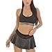 Sexy Lace Mini Skirt for Women - Stretchy Elastic Waist Clubwear, Micro Short Party Night Out Outfit Black
