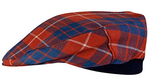 Casquette plate tartan Hamilton mixte réglable de fabrication écossaise traditionnelle
