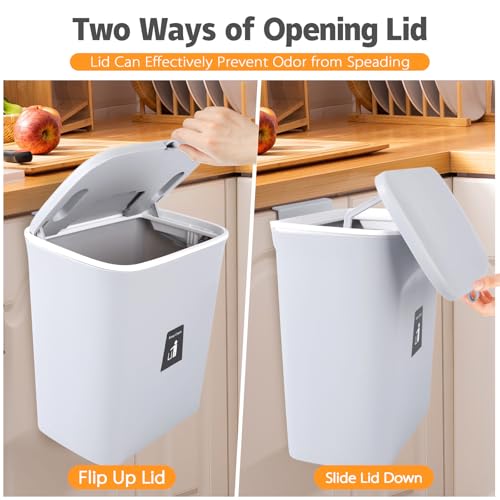 Caneca de Compostaje 9L con Tapa y Bolsa Gris miniatura 2