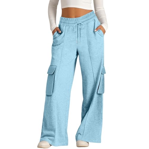 Pantalon de sport large en lin pour femme en textile thermorégulateur