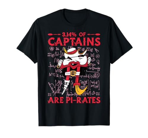 3.14% dei capitani sono Pi-Rates Funny Math joke pi humor giochi di parole Maglietta