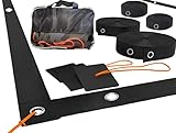 Heavy Duty Beach Volleyball Lines for Sand - Portable 2 inch Webbing Set for Outdoor + Sand Anchors...