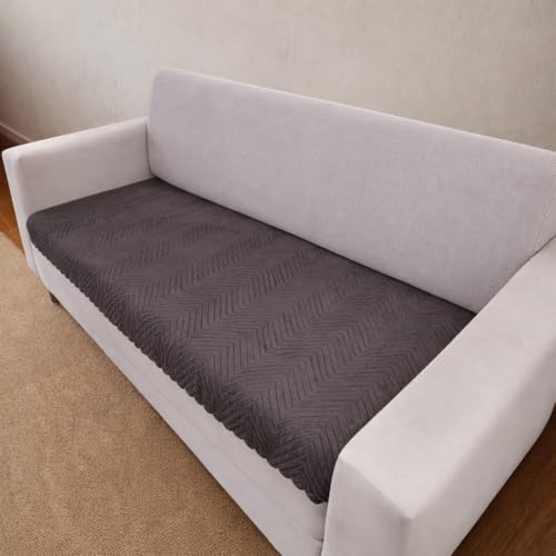 Image of Homerz Premium Velvet Sofa Cover Panel | Soft & Velvety Fabric | Rich Vibrant Colours | Sofa Protector for Living Room (Brown, 1 Seater, Only Seat Cover)