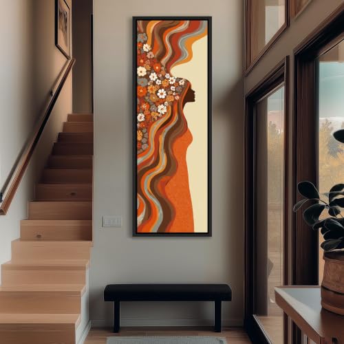 Affiche rétro orange style années 70 toile verticale 35x105 cm - 3