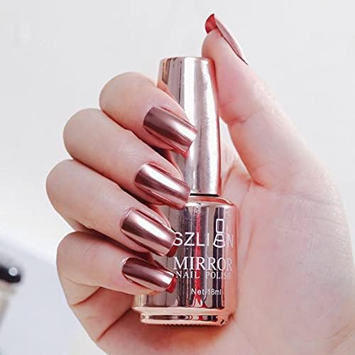 Mllkcao Plating Metallic Nail Polish Set, Magic Effect Semi-Mirror Effect Nail Lacquer 18ml, One Size