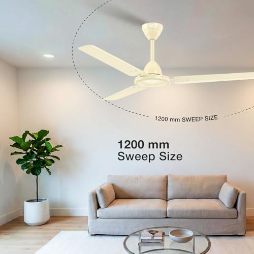 Image of Havells REO Vaayu 1200 mm ES Ceiling Fan | High Speed, High Air Delivery | Strong & Powerful |Air Delivery: 220CMM| RPM: 370| 2 Year Warranty | (Pack of 1, Bianco)