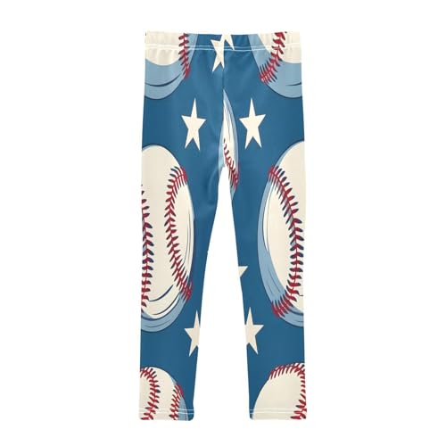 Toddler Girls Leggings Printed Yoga Pants Leggings Retro Sport Baseball for Kids2