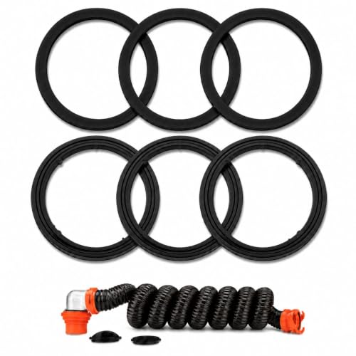 Image of 6 Pack RV Sewer Hose Gaskets 39834 Replacement, Compatible with Camco RhinoFLEX Revolution and Easy-Slip Sewer Hoses, Leak-Proof Odor-Tight Rubber Seal Fittings for Bayonet and 4-in-1 RV Sewer Hose