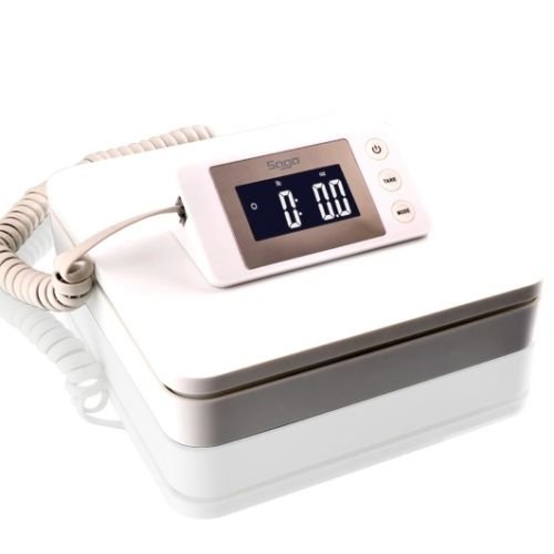 SAGA 100 LB X 0.1 oz Digital Postal Scale for Shipping Weight Postage W AC 45 KG (White)
