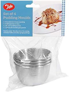 Tala Stainless Steel Pudding Moulds, Perfect for Individual Puddings, Measures 8cm x 5cm