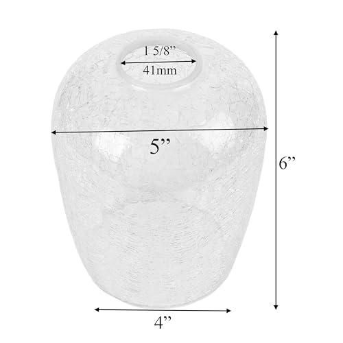 Image of Crackle Glass shade, LEDupdates 3 Packs 5 inch wide Globe Clear Crack finish Globe for Light fixture lamp upgrade replacement 1 inch 5 /8 fitter