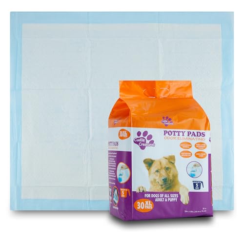 Image of Cudlie Training Pads for Dogs, 30 Count ,26 inchx30 inch| Puppy Pee Pads for Dogs | Absorbent Dog & Puppy Supplies for Dog Training and House Training