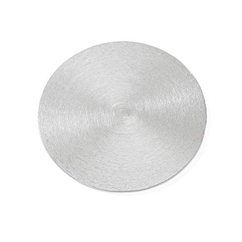 NKlaus 1x piatto per candele Ø 10cm alluminio argento aspetto opaco piatto decorazione rotondo spessore 0,5cm sottobicchiere candele pilastro lanterne Lavabile in lavastoviglie 2807
